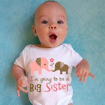 DERMSPE Newborn I'm Going To Be A Big Sister Short Sleeve Romper