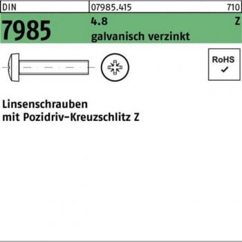 DIN 7985‑Z Linsenschrauben Reyher – 500 Stück, M5 × 40 mm, verzinkt