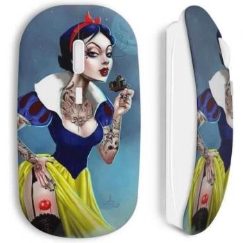 Souris Sans Fil Blanche Neige Tattoo Noir