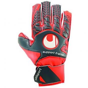 Uhlsport Aerored Soft SF Handschuhe für Torwart – Dunkelgrau/Leuchtrot/Weiß – Größe 6