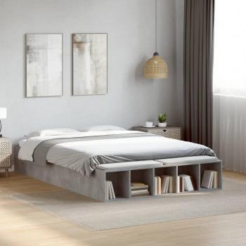 VidaXL Concrete Grey Bed Frame 140x190 cm