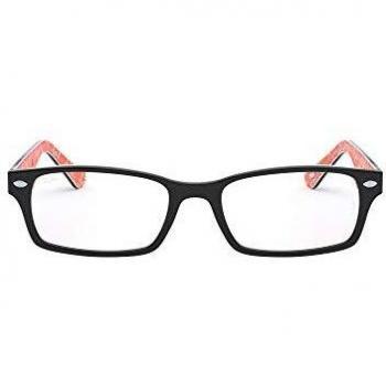 Ray-Ban Rectangular Black and White Red Eyeglasses Frames