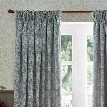 Indigo Marigold Pencil Pleated Drapery
