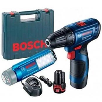 GSR 120-LI + GLI: Trapano/Avvitatore 12V, 2 batterie, torcia elettrica