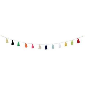 Guirnalda Infantil de Pom-Pom 150 cm Hecha a Mano en Algodón