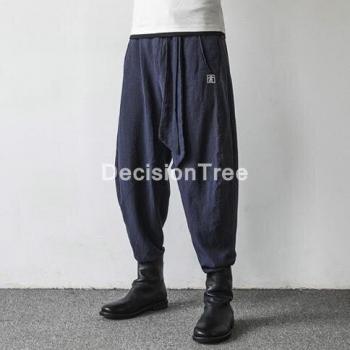 Pantalones de kung fu para hombre, con cintura elástica