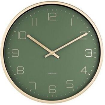 Elegante Gold-Wanduhr Ø30 cm – Grüne Metalloptik, 4 cm Höhe, 1×AA-Batterie