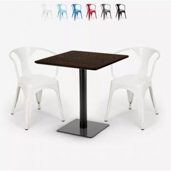 Set Bar Ristorante 70x70 cm: 2 Sedie & Tavolino in Bianco HORECA