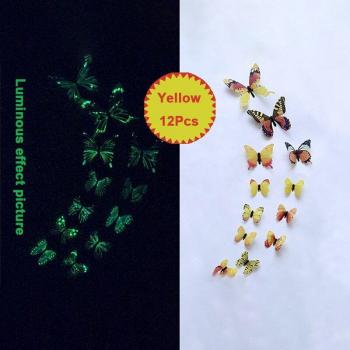 12Pcs DIY Luminous Butterfly Wall Decor