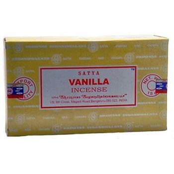 Set of 12 Packets of Vanilla Incense Sticks by Satya
