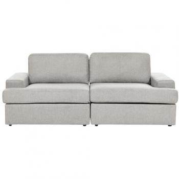 Classic Light Grey 3-Seater Upholstered Sofa with Thickly Padded Backrest