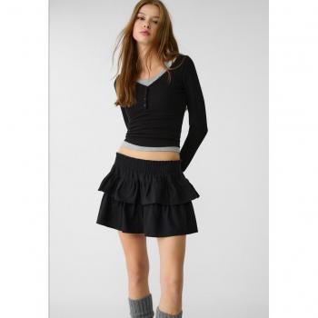 Black Skort with Ruffles XS