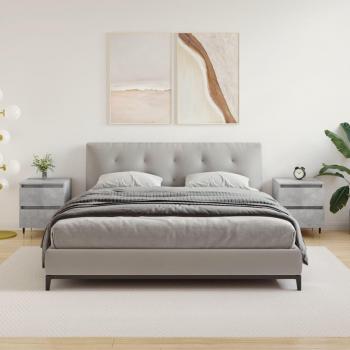 Comodini “Cemento” in legno: 2 unità, grigio, 40x35x50 cm