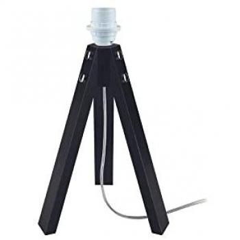 TOSCOHOME Lampada da tavolo treppiede in legno nero Deco