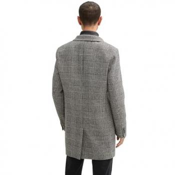 TOM TAILOR Herren Wollkurzmantel, schwarz, Uni, Gr. XXL