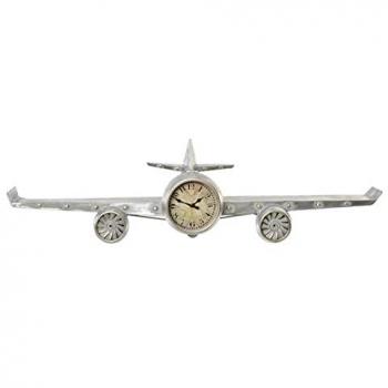 Orologio “Aero” in argento su supporto metallico – 101 × 22 × 26 cm