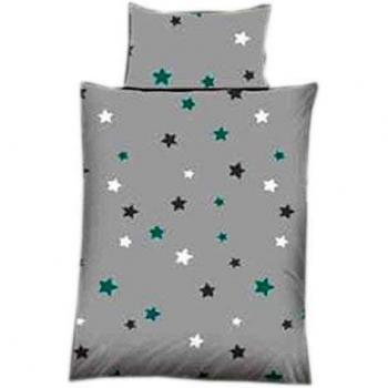 Baby Bettwäsche Stars grau Baumwolle 100 x 135 cm & 40 x 60 cm