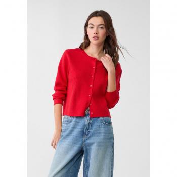 Stradivarius Rippenstrickjacke in Rot