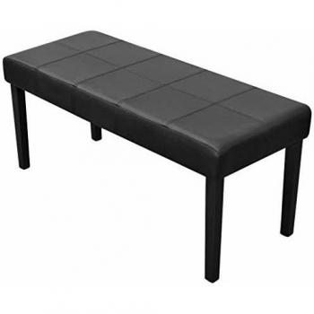 Ultra‑Soft Black Fake Leather Stool