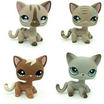 ORCRAT 4pcs lps Chat à Poil Court LPS Chat Grand Danois Teckel Berger LPS Chien pour Enfants