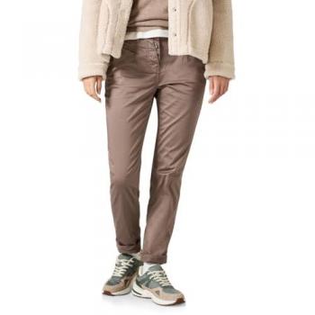 Cecil Boyfriend-Hose in sporty taupe, 4-Pocket Design