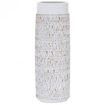 Contenant Artisanal Blanc en Résine – 19×12×50 cm