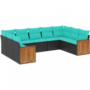 VidaXL Black Rattan Outdoor Lounge Set
