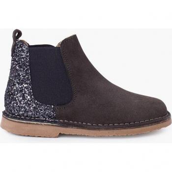 Botas serraje niña con talonera brillante