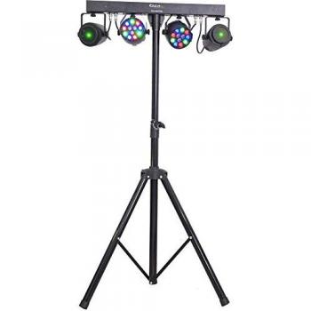 Support de Lumière DJ Ibiza avec 2 Projecteurs RGBW et 2 Lasers Rouge et Vert