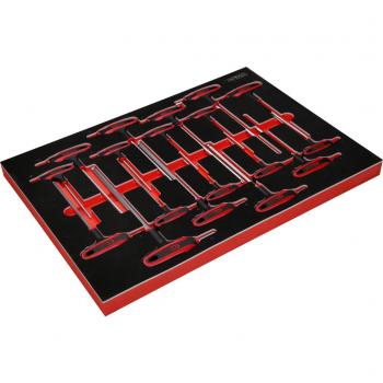 KS Tools 18-tlg T-Griff-Winkelstiftschlüssel-Satz in Schaumstoffeinlage
