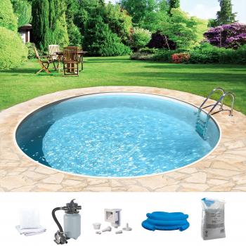 HOLIDAY 2 von KONIFERA – 6‑teiliger Rundpool in weißer Ausführung – 120 cm Höhe