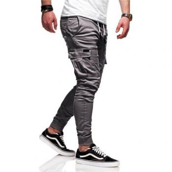 Elastische BEHYPE LANE Cargohose Herren – Grau (Gr. 36)