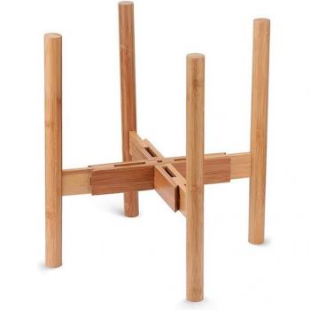Expandable Bamboo Flower Pot Holder for Indoor and Outdoor Display
