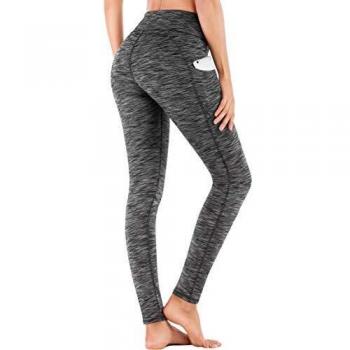 FlexPro Charcoal Yoga Tights – High Waist, Pocketed, UK840SD, XL