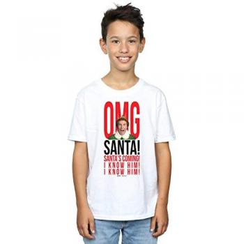 Boys Elf OMG Santa – „Ich kenne ihn!“ T-Shirt, 12-13, Weiß