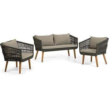 Pack Inti : Canapé double + 2 chaises vertes, FSC