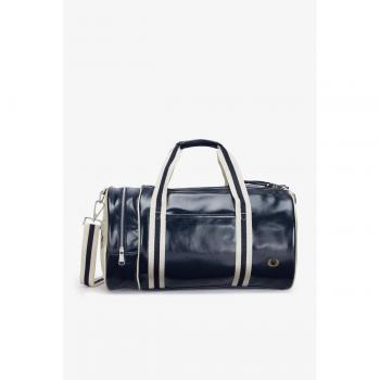 Borsa da viaggio Fred Perry Classic Barrel Blu Navy/Ecru per uomo