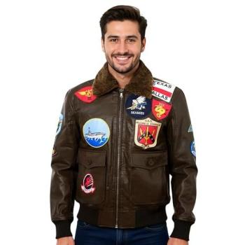 Perth Brown Leather Bomber, Infinity A2 – Men's 4XL