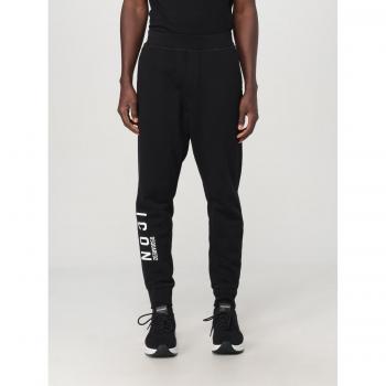 Pantaloni Uomo Dsquared2 in Cotone Nero Taglia S