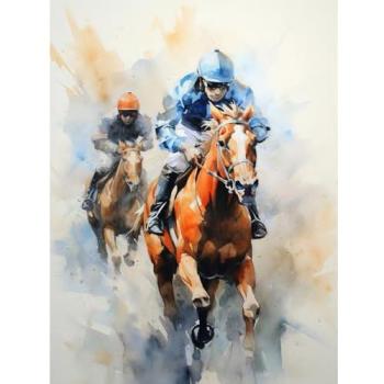 Derby Dash: Racing Horses Painting