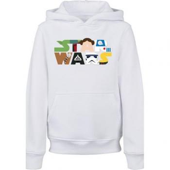 F4NT4STIC Kinder Star‑Wars Hoodie (1‑teil) – Größe 110/116, weiß