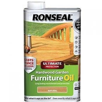 Ronseal RSLUHWGFOCLR Ultimate Protection Hardwood Garden Furniture Oil Natural Clear 500ml