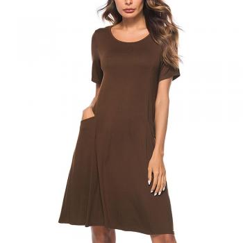 Gerades Sommerkleid mit Taschen