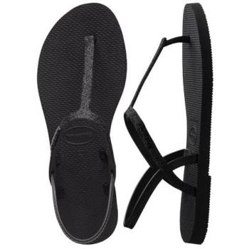 Chanclas Havaianas Paraty Glitter para Mujer, Color Negro