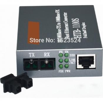 HTB‑1 100S Optik‑Konverter (SC, 25 km) – 10/100 Mbps, Single Duplex, RJ45