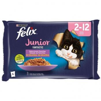 Felix Fantastic Junior En Gelatina Para Gatitos 4 X 85 Gr