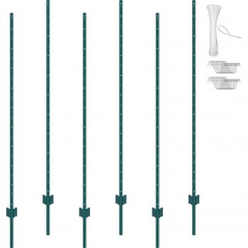 Lot de 6 Poteaux T‑Shape Vevor – Solide et Vert pour Jardins & Fermes