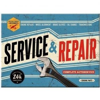 Nostalgische Garage Magnet – 6 cm × 8 cm, Service & Repair