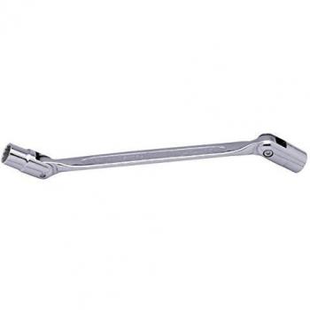 Bahco Llave de tubo de doble punta con cabeza flexible, terminación cromada, 16x18 mm / 279 mm