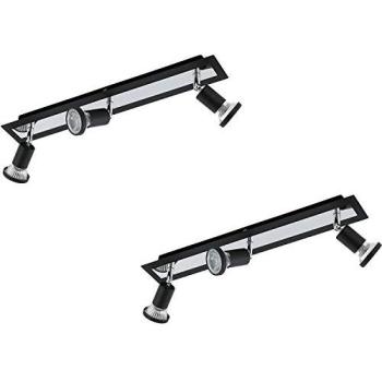 GU10 5W Black Chrome Ceiling Spot Lights – Dual Pack